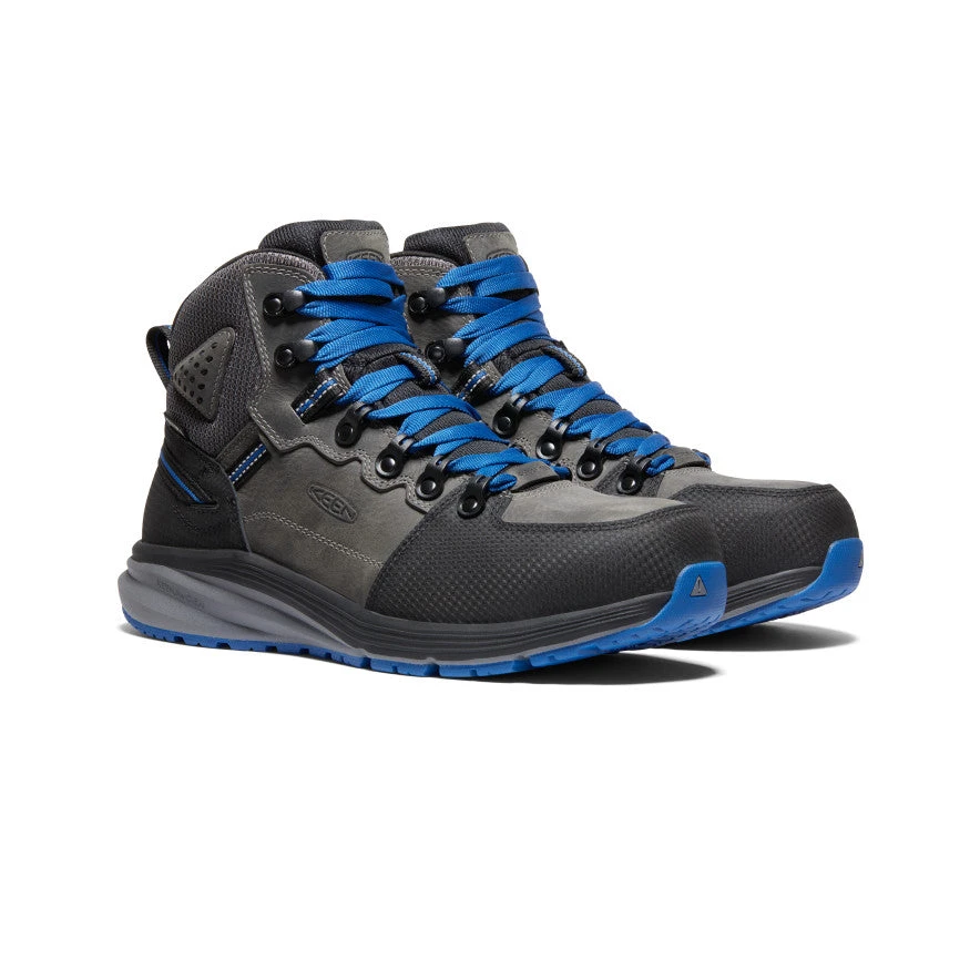 Keen Men's Red Hook Waterproof Boot (Carbon-Fiber Toe) | Steel Grey/Bright Cobalt 2 Keen Men's Red Hook Waterproof Boot (Carbon-Fiber Toe) | Steel Grey/Bright Cobalt - Image 2