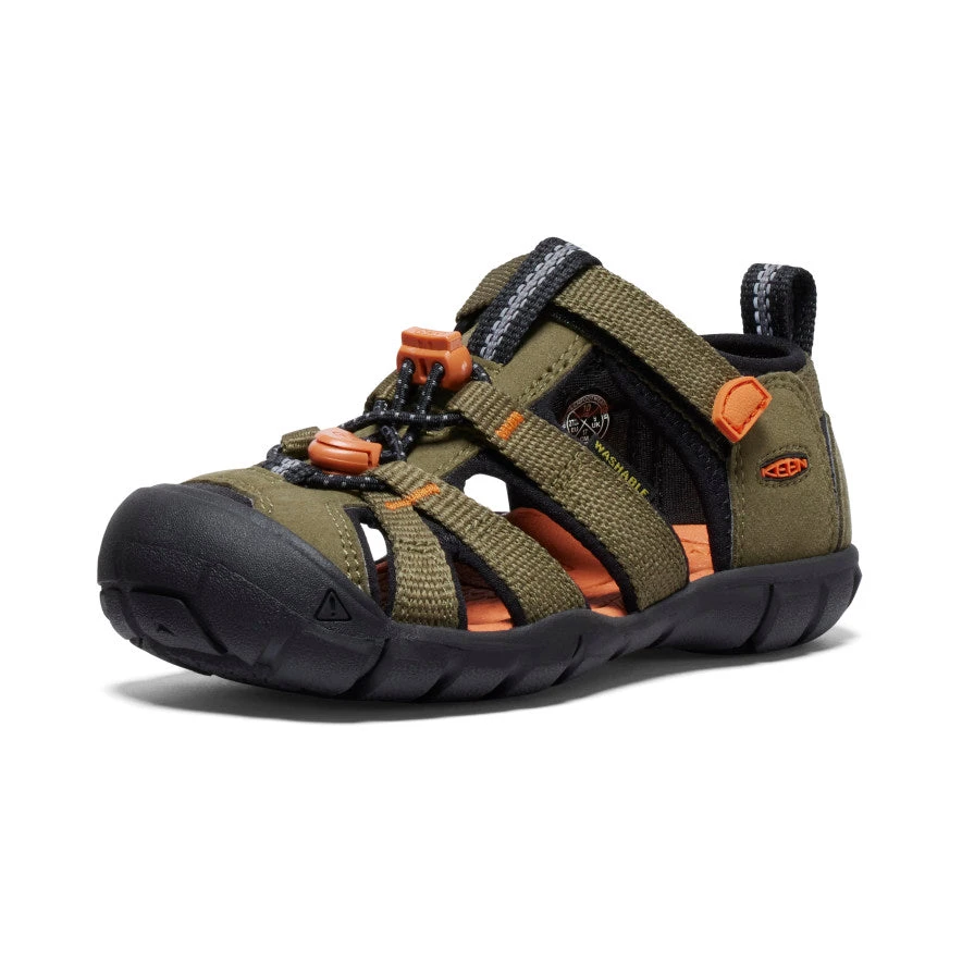 Keen Little Kids' Seacamp II CNX | Dark Olive/Gold Flame 3 Keen Little Kids' Seacamp II CNX | Dark Olive/Gold Flame - Image 3