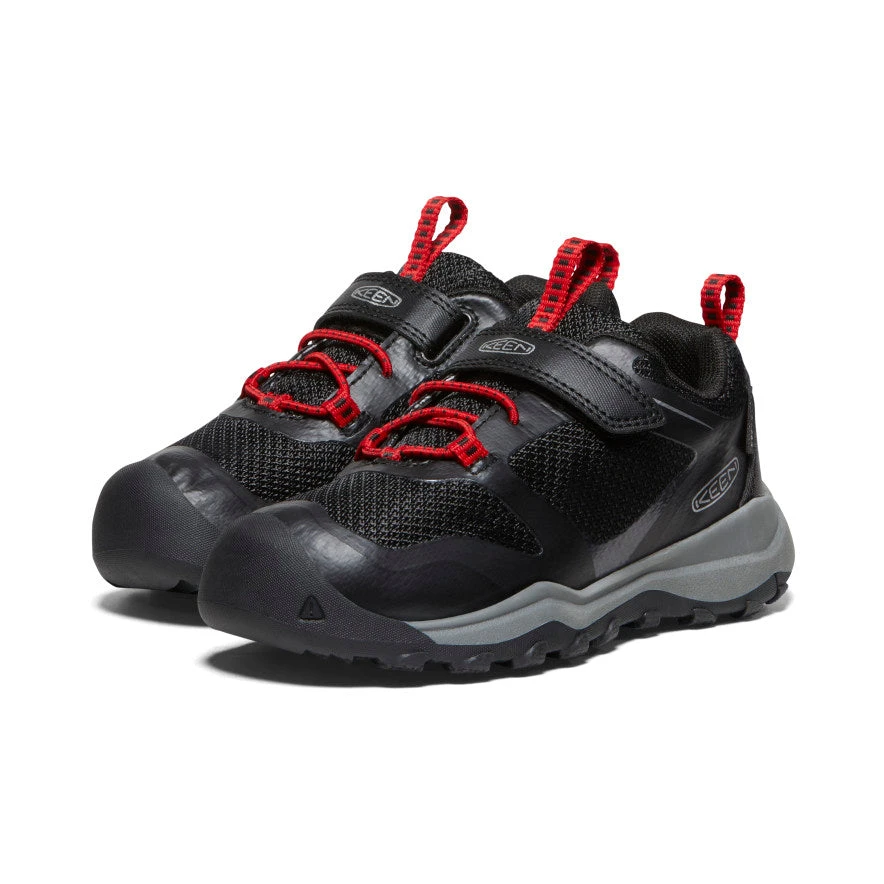 Keen Little Kids' Wanduro Waterproof Shoe | Black/Ribbon Red 2 Keen Little Kids' Wanduro Waterproof Shoe | Black/Ribbon Red - Image 2