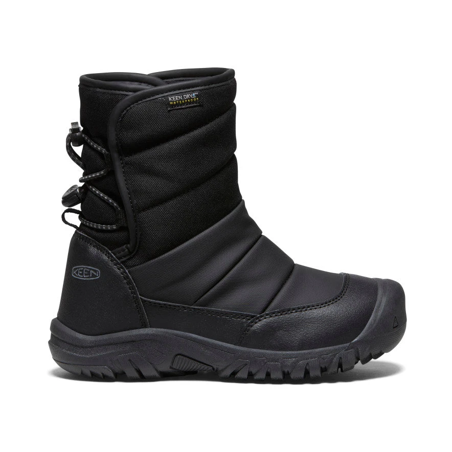 Keen Big Kids' Puffrider Waterproof Winter Boot | Black/Steel Grey 1 Keen Big Kids' Puffrider Waterproof Winter Boot | Black/Steel Grey
