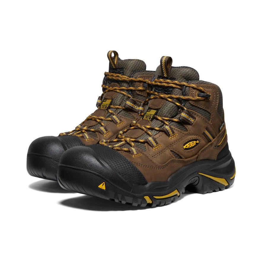 Keen Men's Braddock Waterproof Mid (Steel Toe) | Cascade Brown/Tawny Olive 2 Keen Men's Braddock Waterproof Mid (Steel Toe) | Cascade Brown/Tawny Olive - Image 2